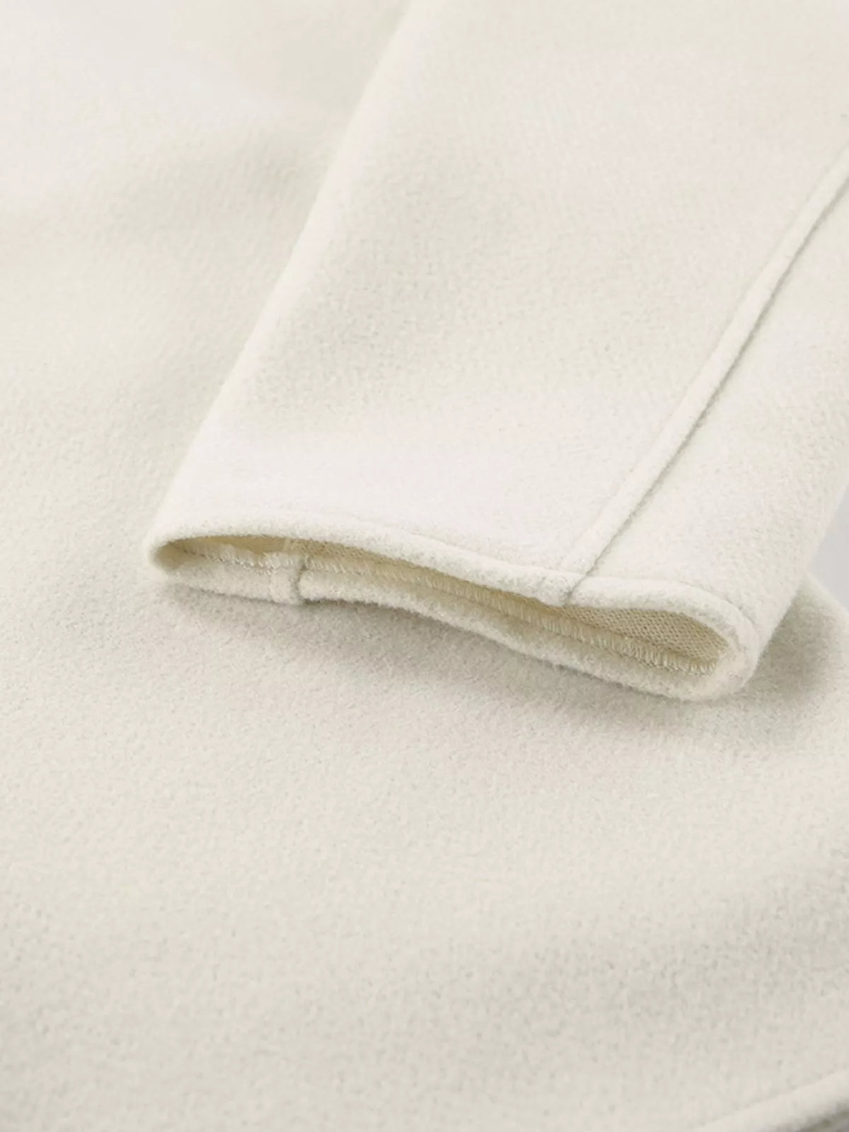 Elegant Stand Collar Open Front Outerwear in White, view 9