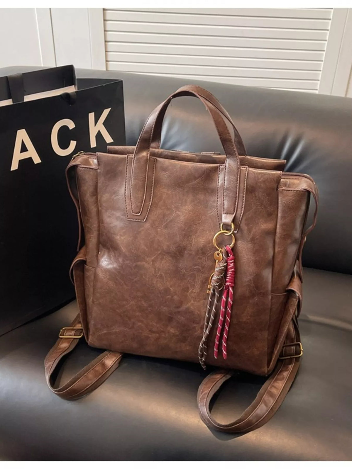 Vintage Leather Convertible Backpack Bag - Lilixa.store