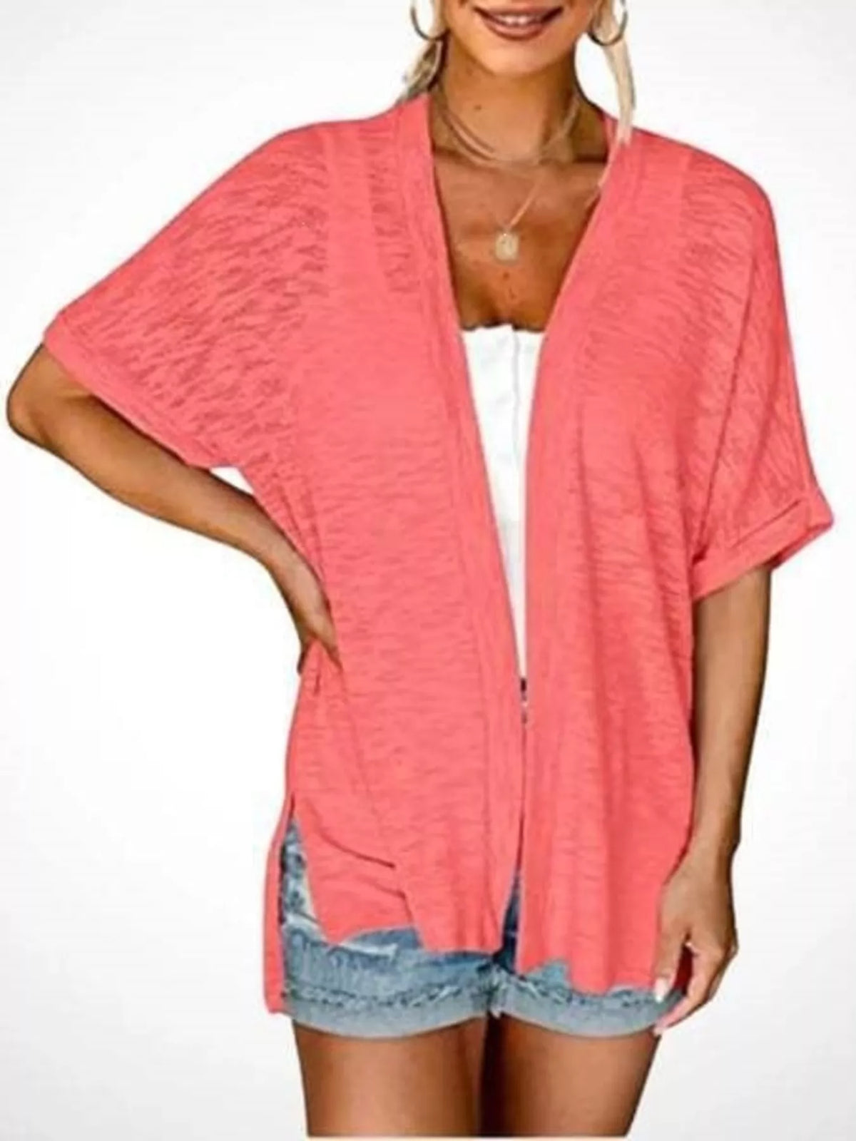 Side Sit Open Front Cardigan - Lilixa.store