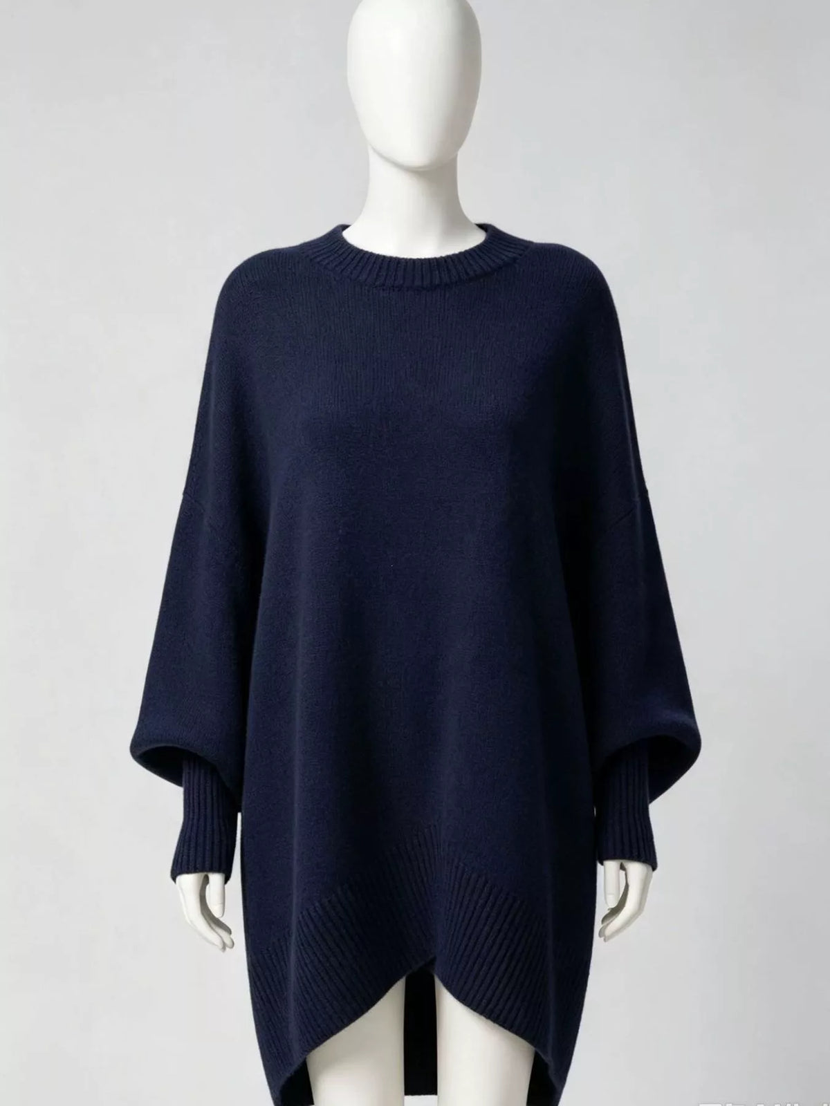 Oversized Batwing Sleeve Sweater in Navy
