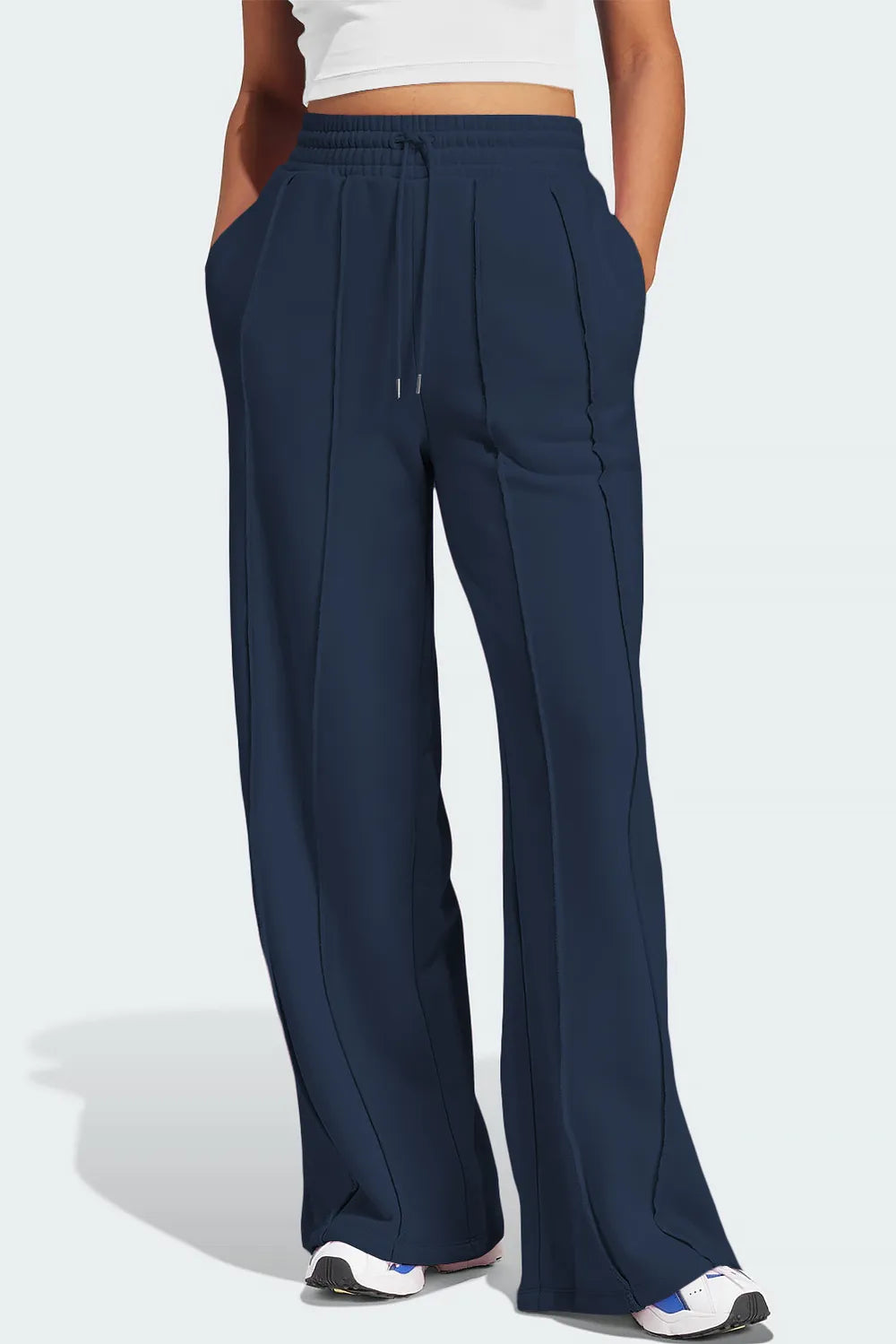 Drawstring Wide Leg Active Pants - Lilixa.store