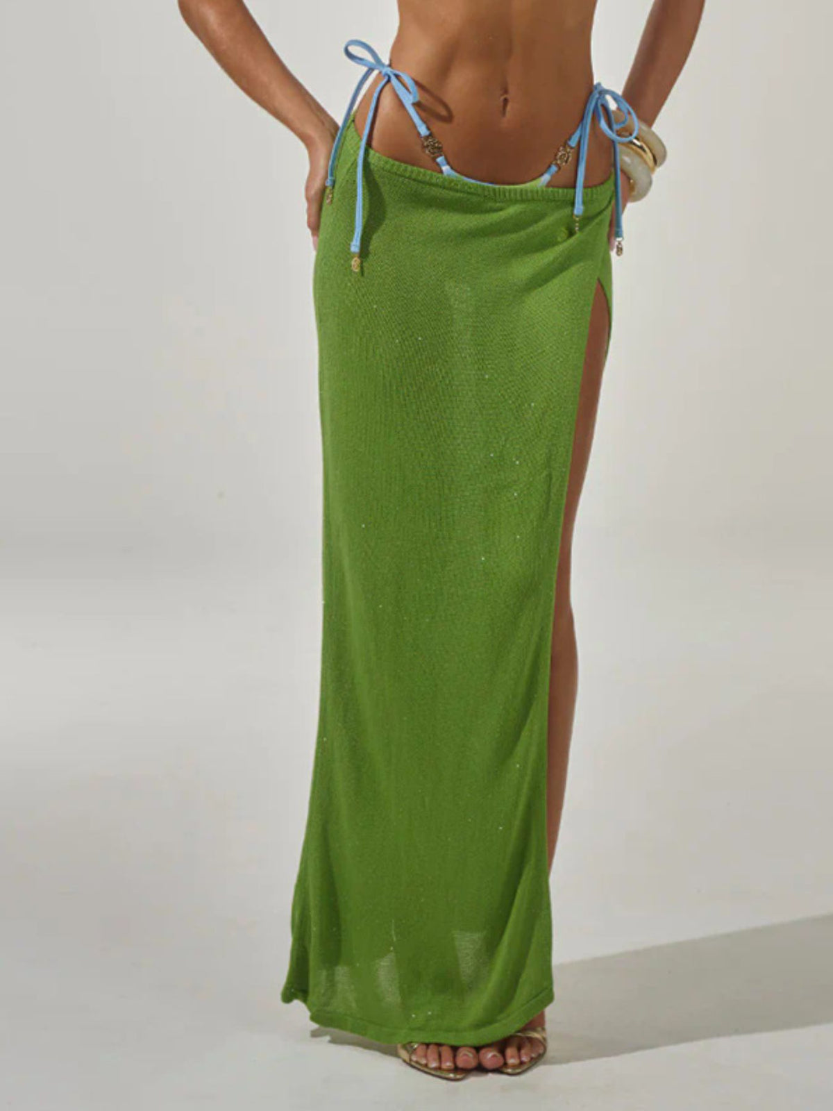Split Maxi Sweater Skirt, view 3