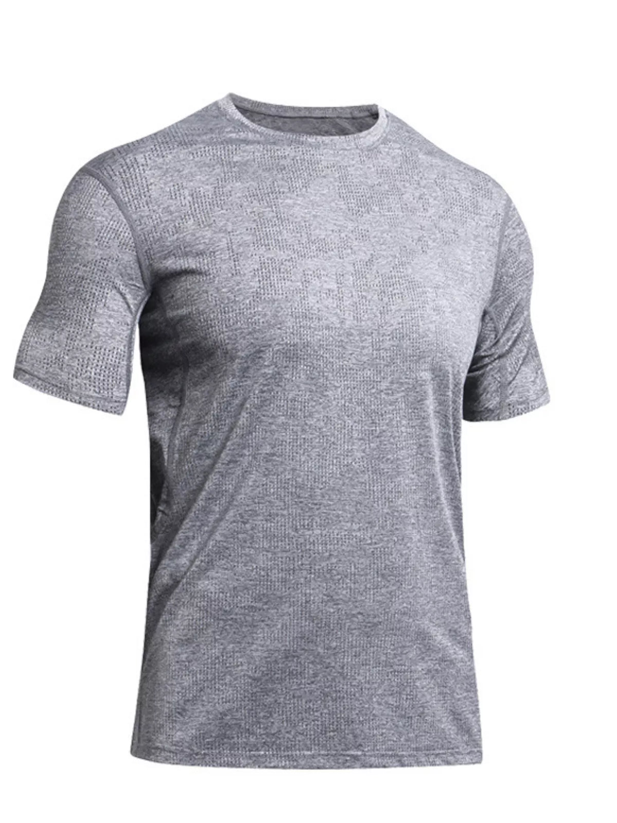 Men's Full Size Round Neck Active T-Shirt Plus Size in Grey