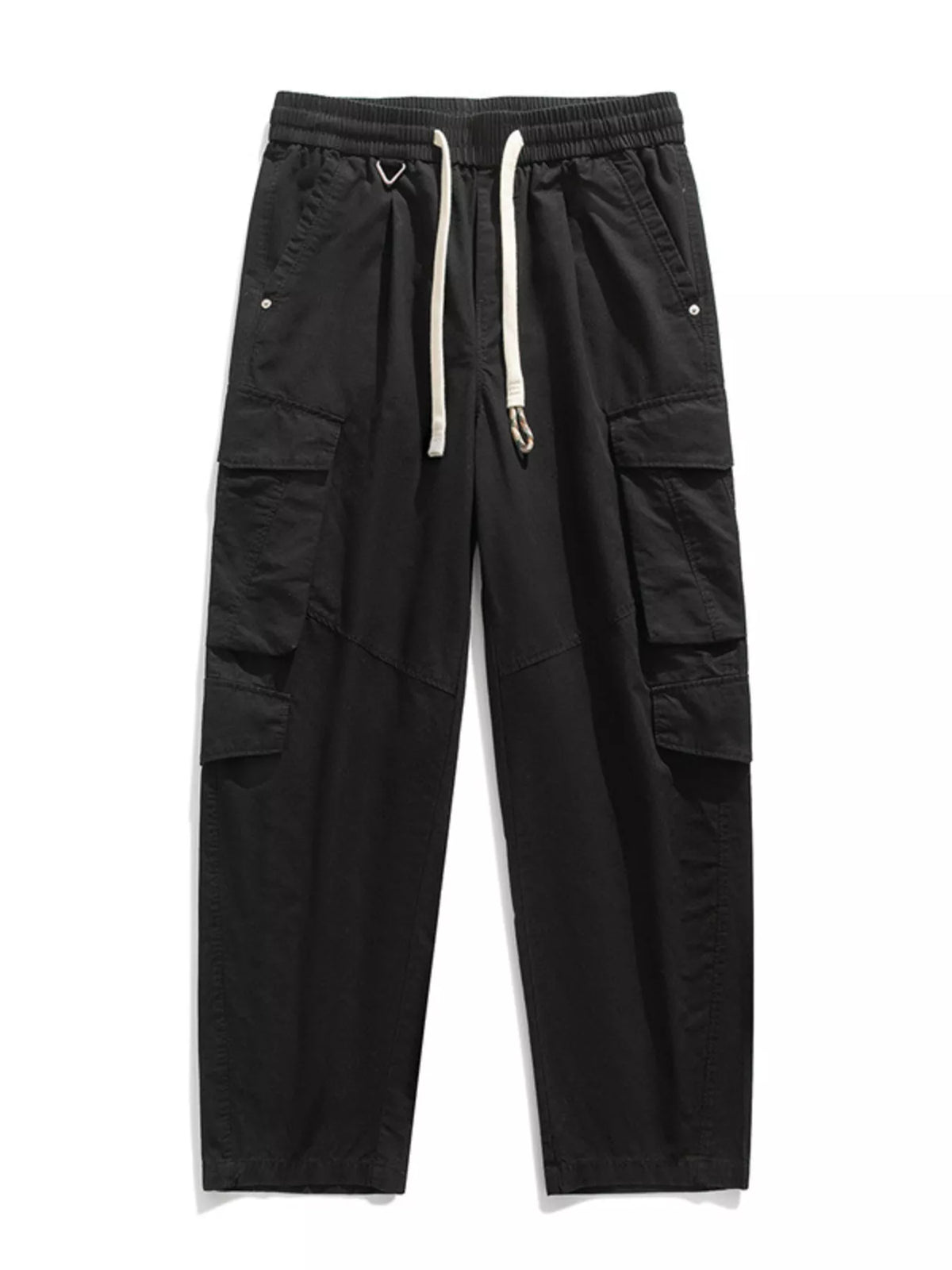 Men's Plus Size Loose Fit Cargo Pants with Drawstring, view 5