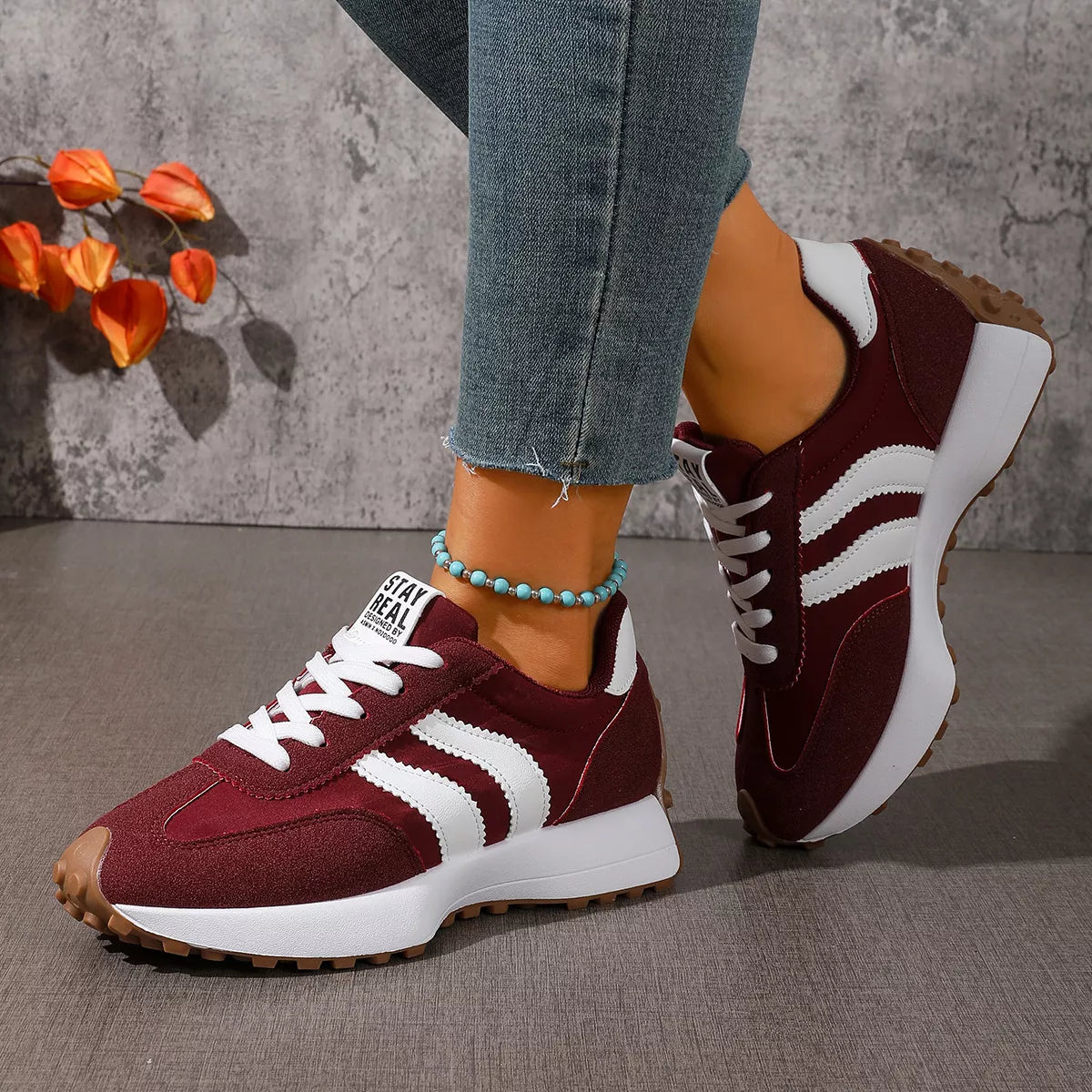 Lace Up Round Toe Sneakers - Lilixa.store