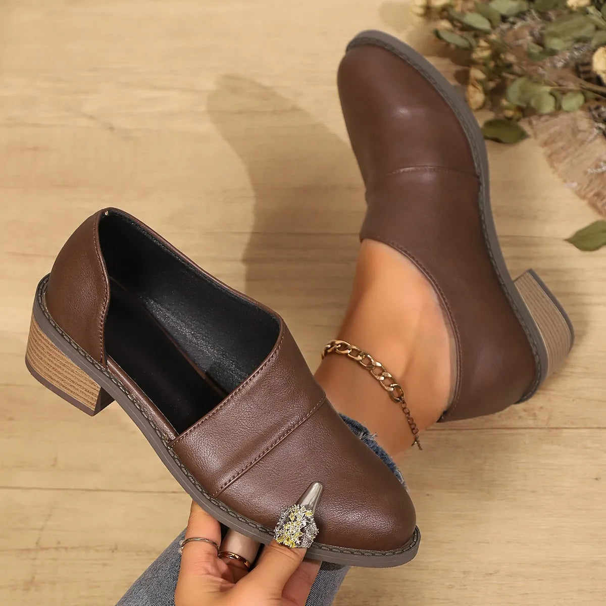 Point Toe Block Heels Pumps - Lilixa.store