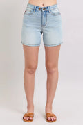 Judy Blue Full Size 2 Button Denim Shorts with Pockets Plus Size - Lilixa.store