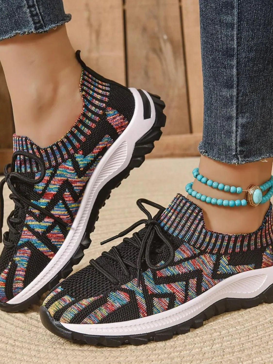 Mesh Knit Lace Up Athletic - Lilixa.store