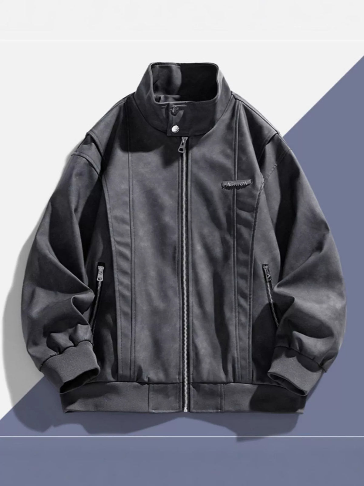 Men's Plus Size Zip Up Long Sleeve Jacket - Lilixa.store