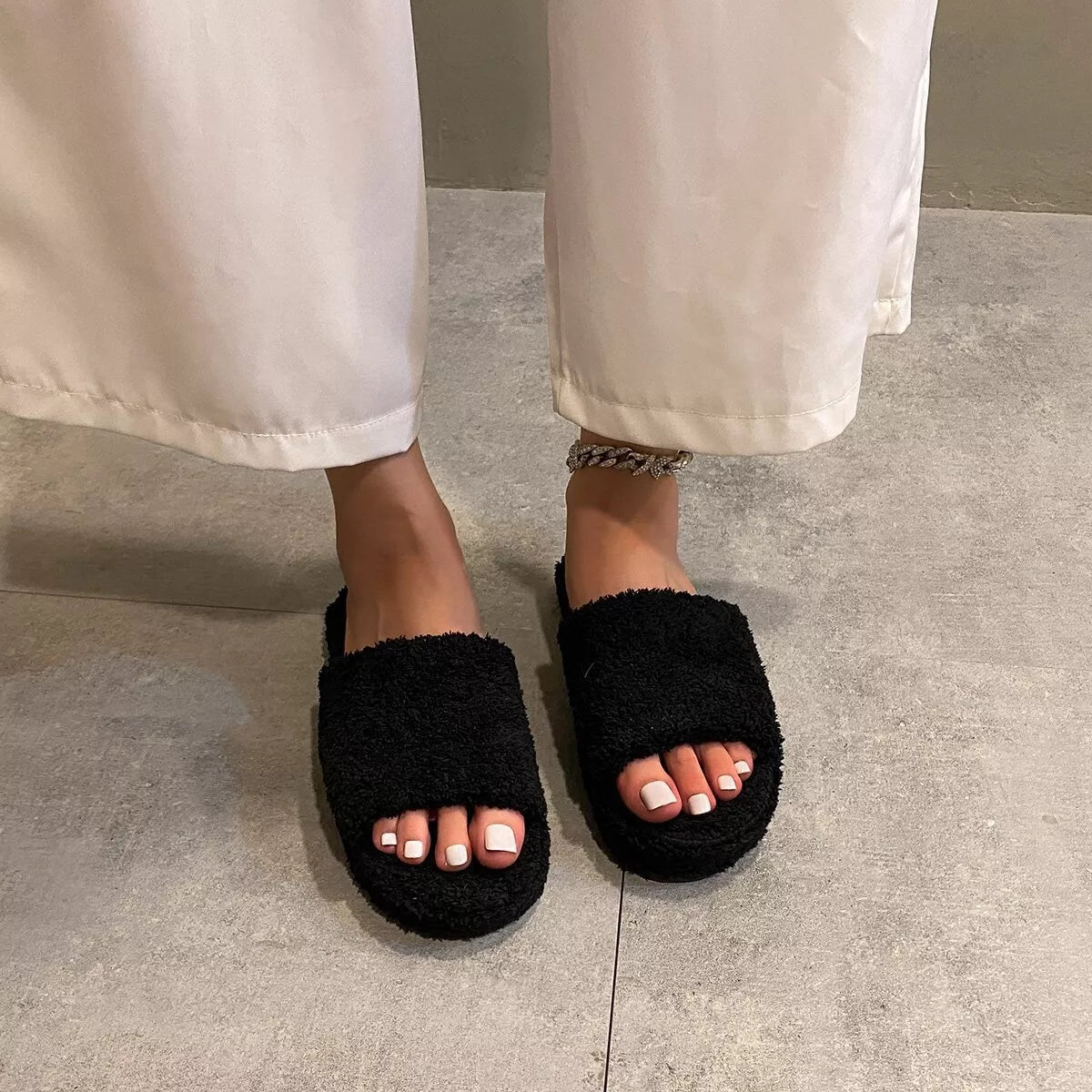 Open Toe Platform Slippers - Lilixa.store