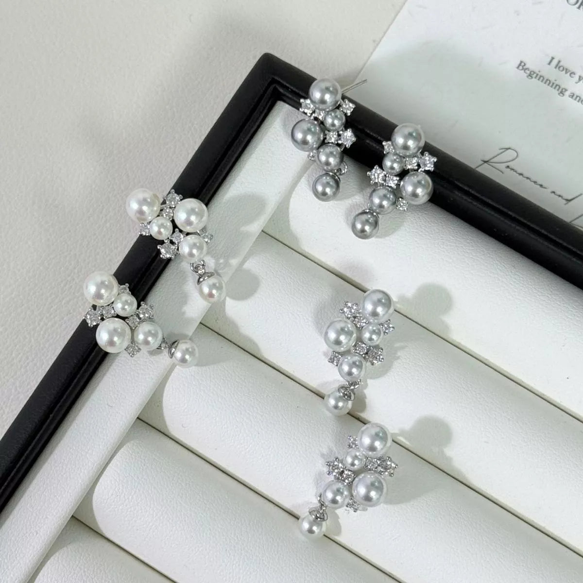 Pearl Cluster Earrings - Lilixa.store