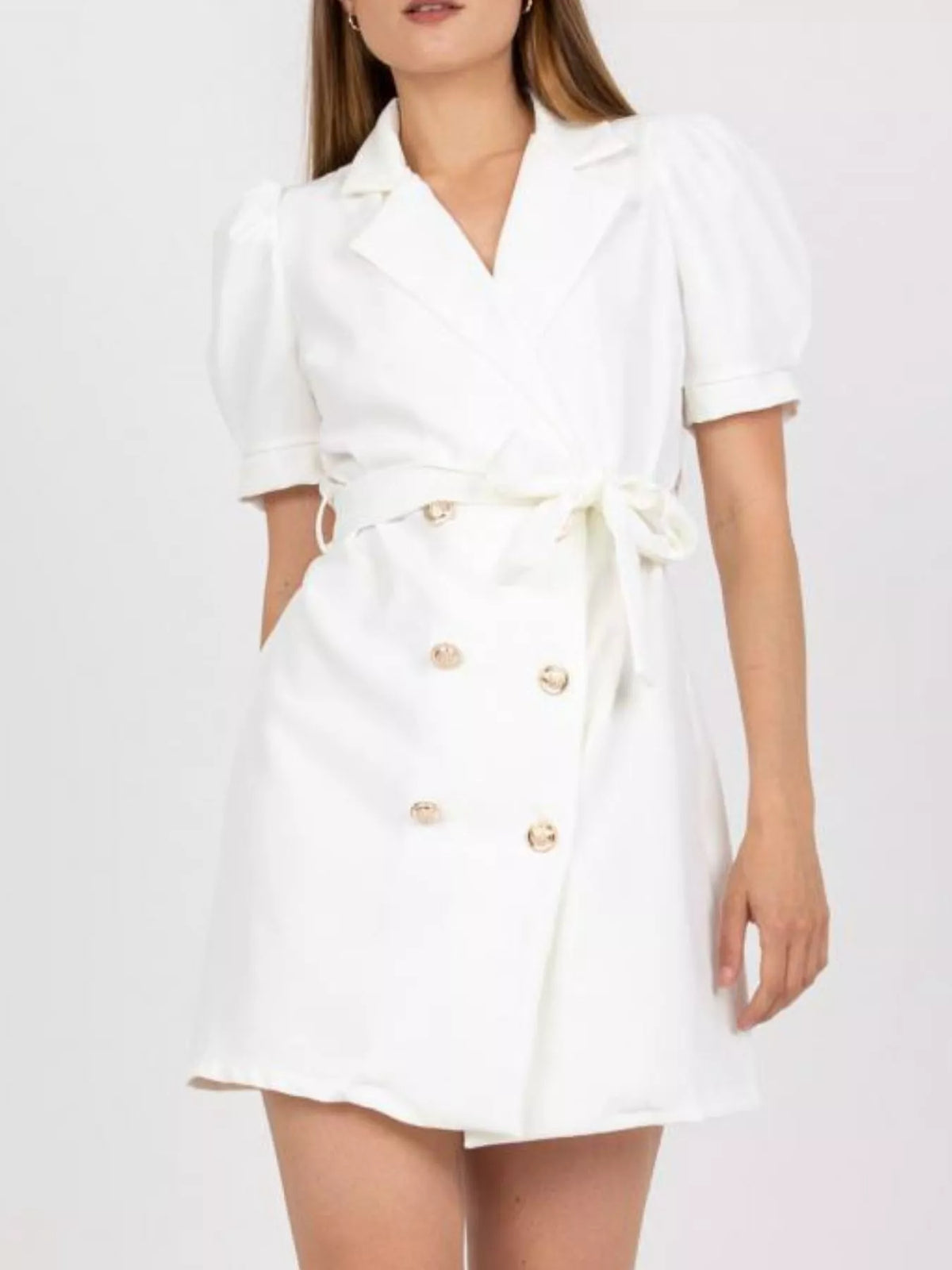 Blazer Style Tie Waist Mini Dress - Lilixa.store