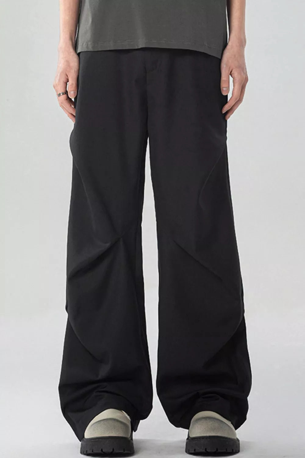 Men's Full Size Wide Leg Pants Plus Size in Black