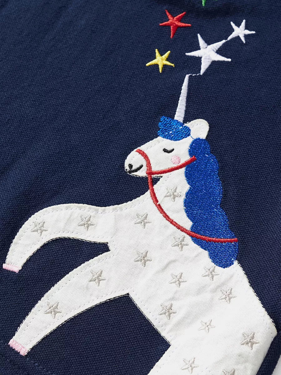 Children's Unicorn & Stars Embroidered Polo - Lilixa.store