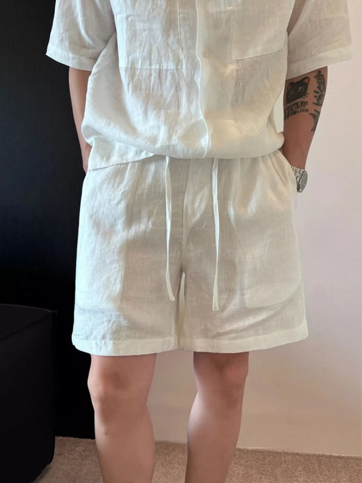 Men's Plus Size Lightweight Linen Blend Shorts - Lilixa.store