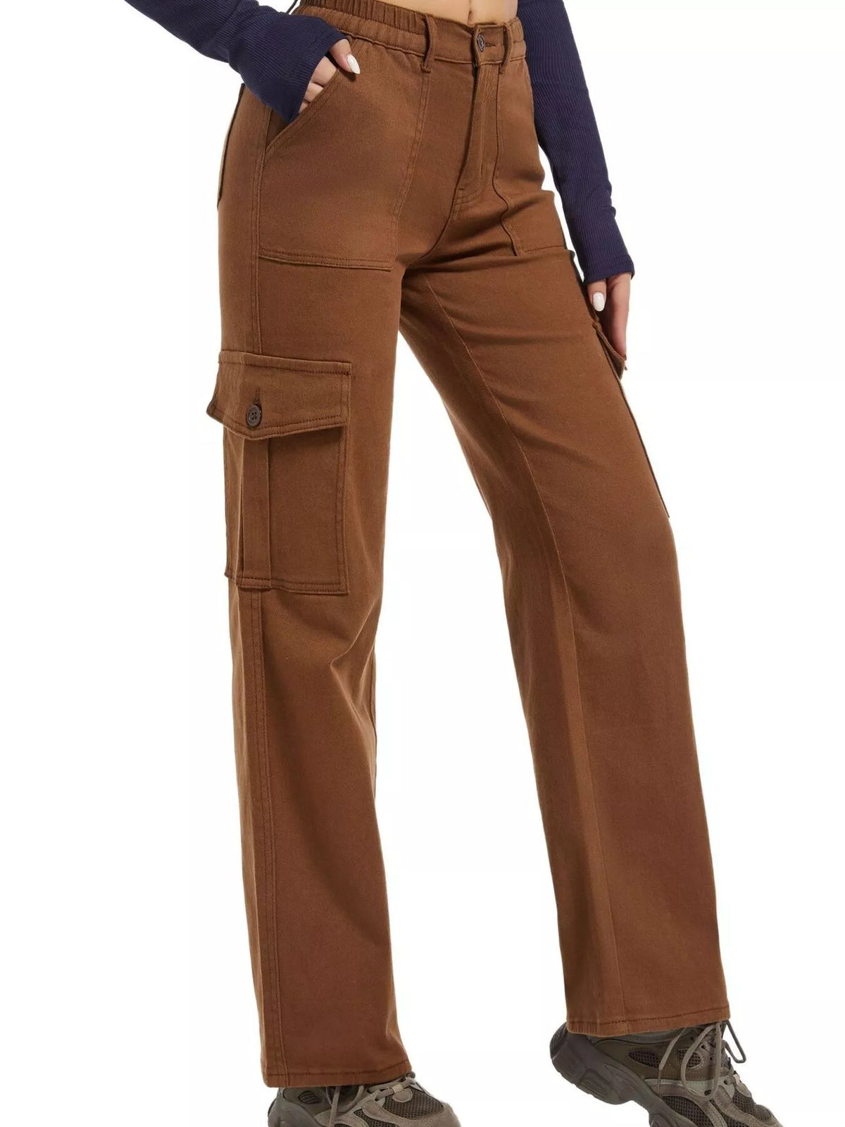 High-Waisted Cargo Jeans - Lilixa.store