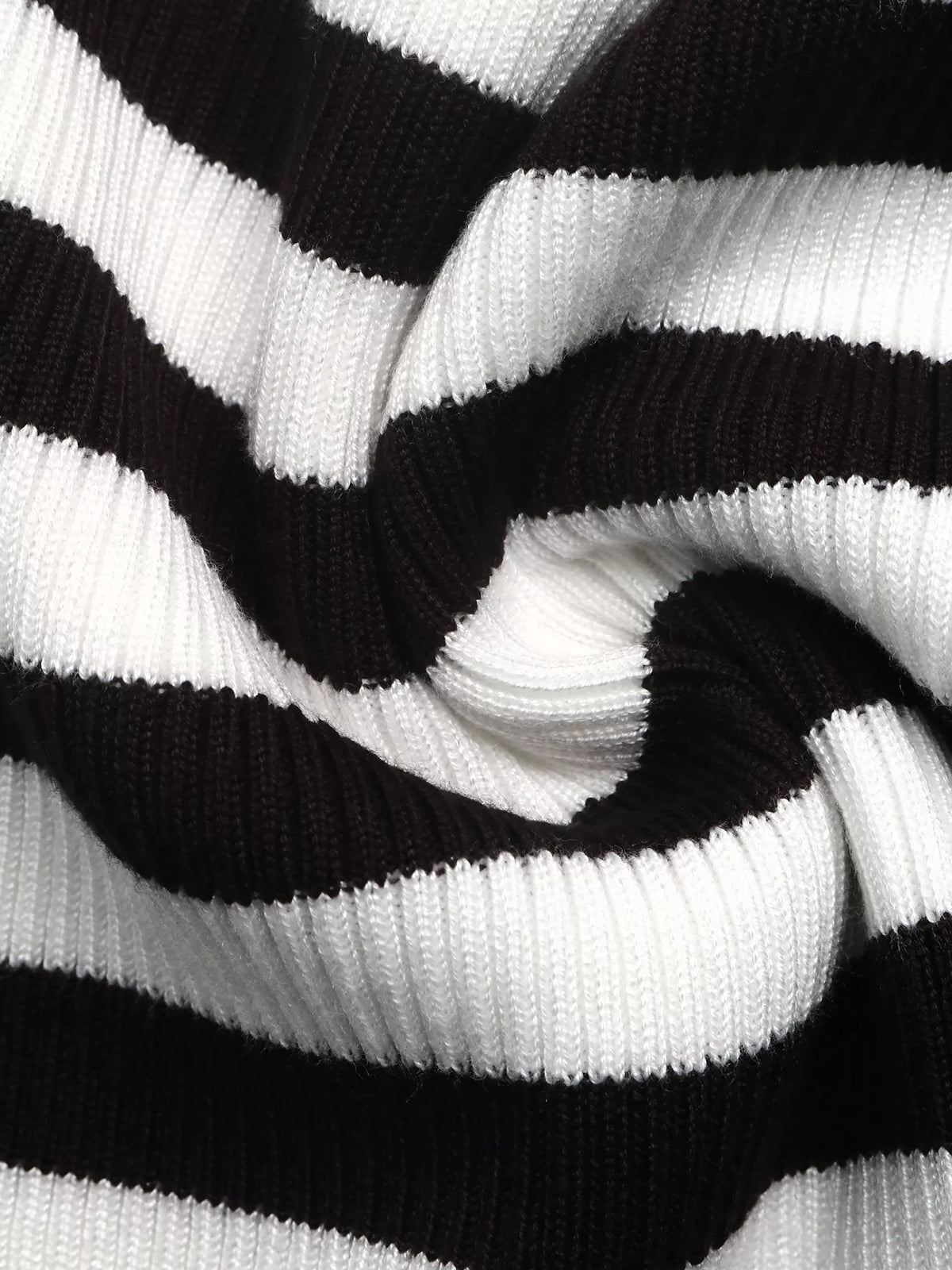 Striped Long Sleeve Knit Top in Black, view 10