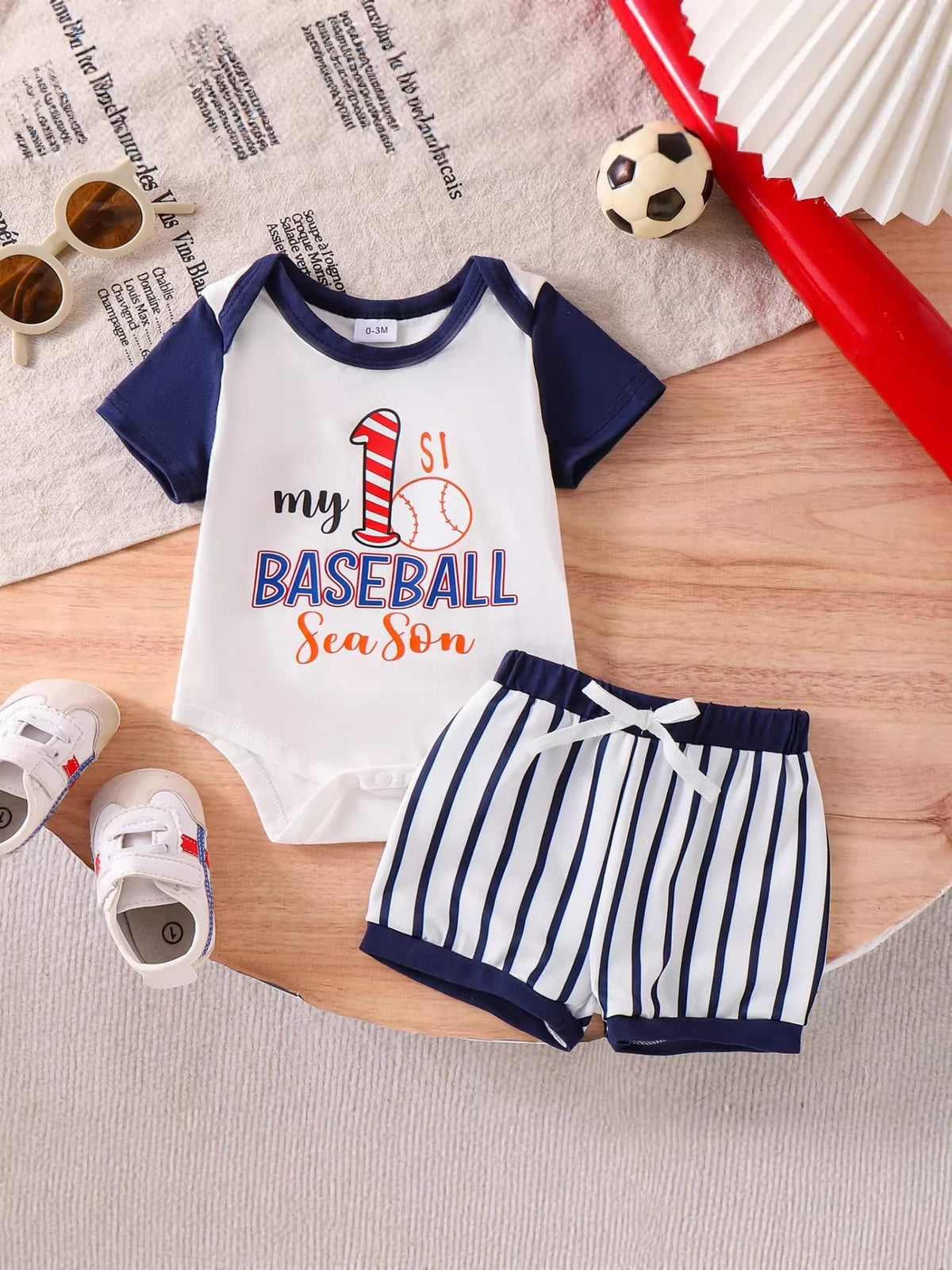 Children's My First Baseball Season Bodysuit and Shorts Set - Lilixa.store