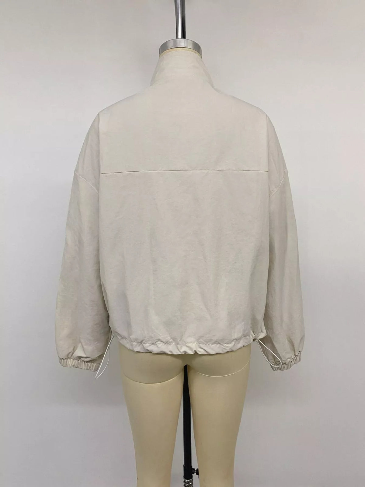 Zip-Up Dropped Shoulder Jacket
