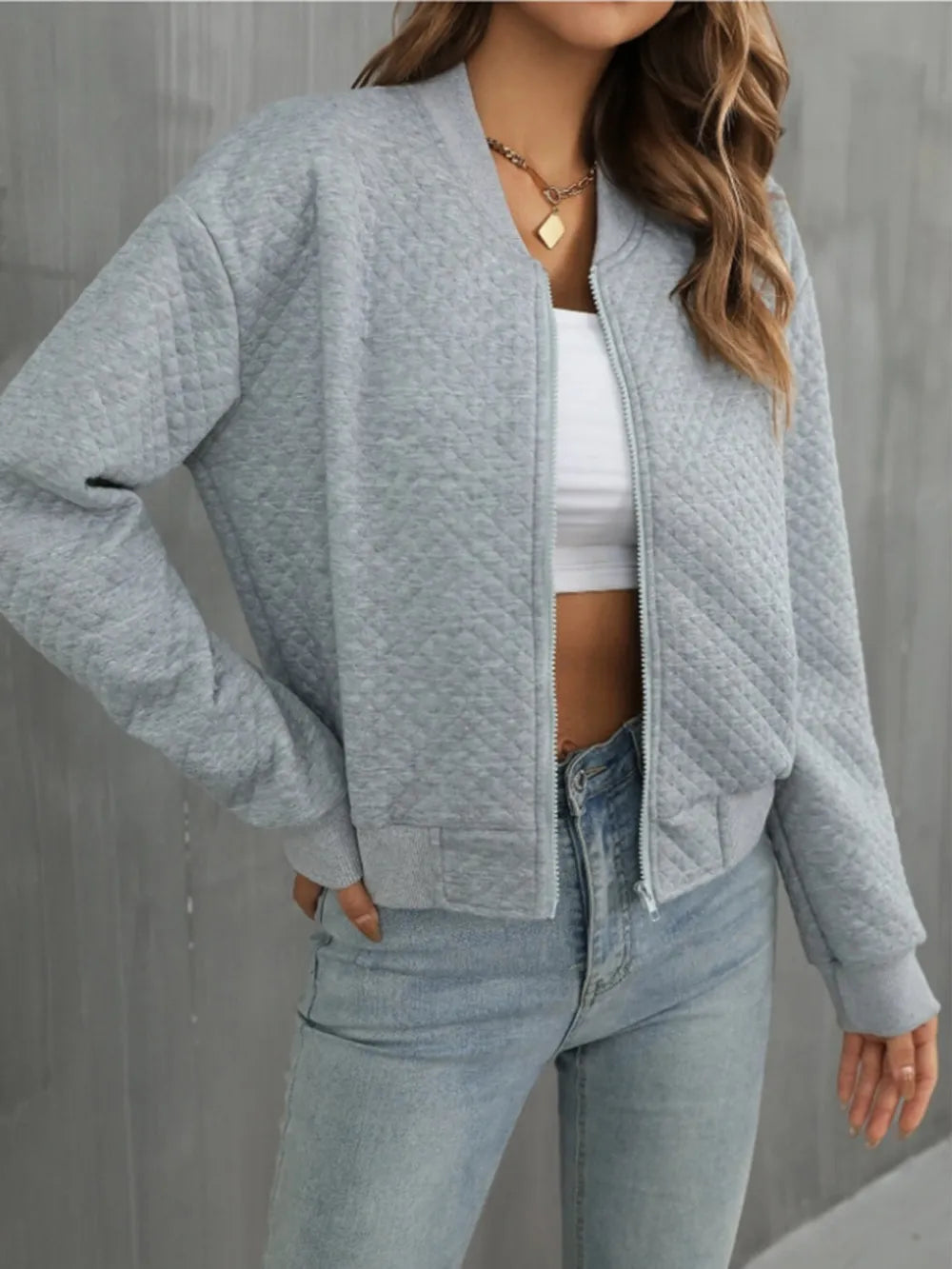 Zip Up Long Sleeve Jacket, view 23