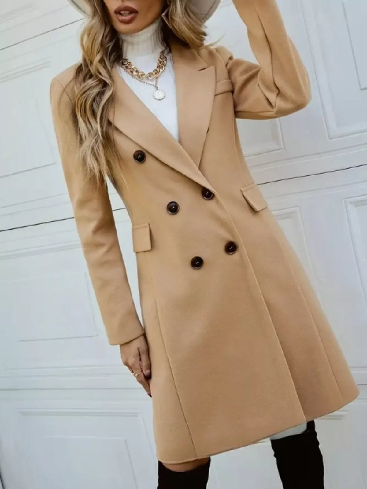 Double-Breasted Longline Coat, view 5