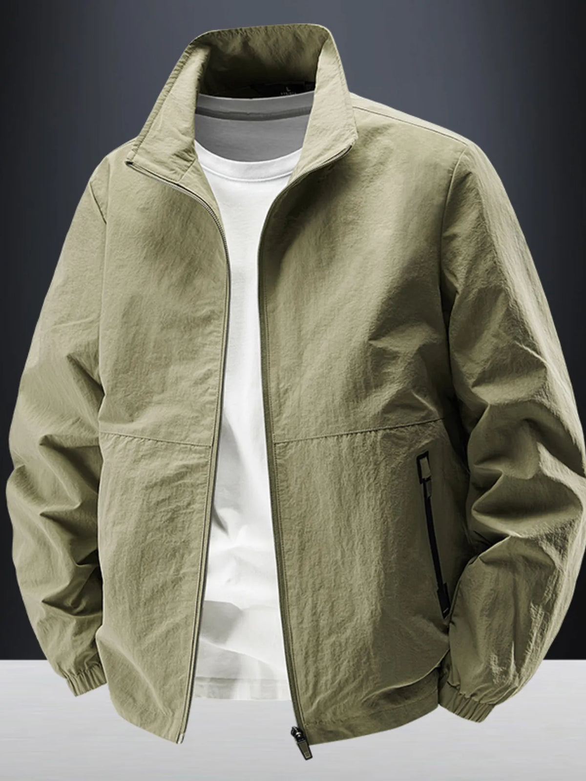Men's Plus Size Zip Up Long Sleeve Jacket - Lilixa.store
