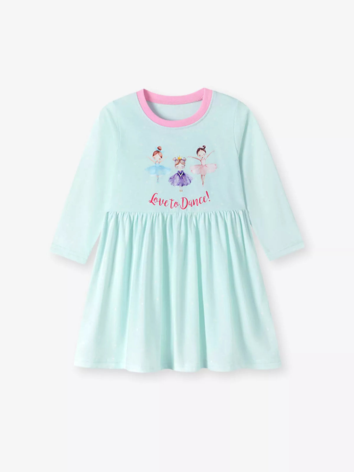Children‘s Ballet Dancer Print Long Sleeve Dress - Lilixa.store