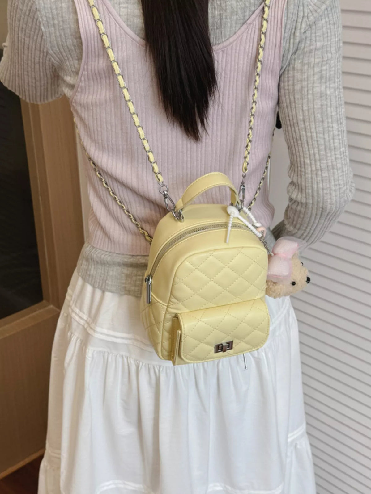 Quilted Mini Backpack Bag - Lilixa.store
