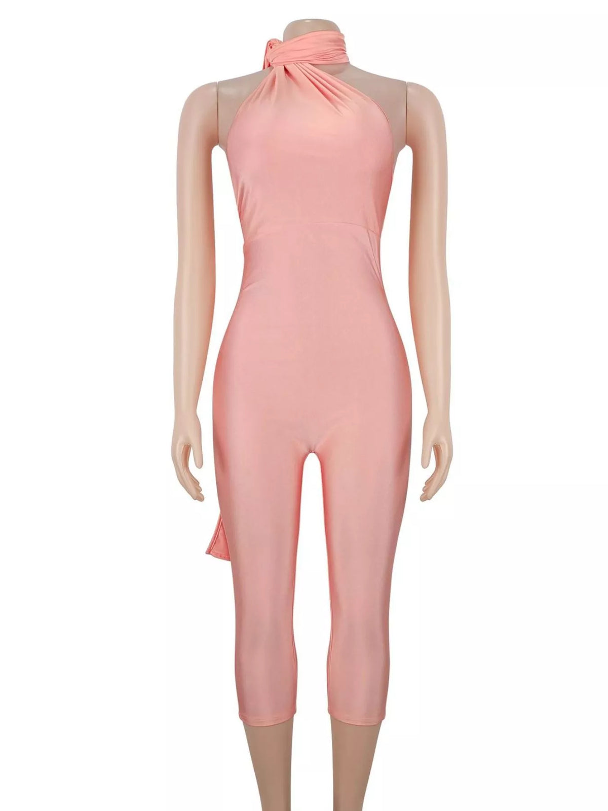 Halter Neck Sleeveless Bodycon Jumpsuit