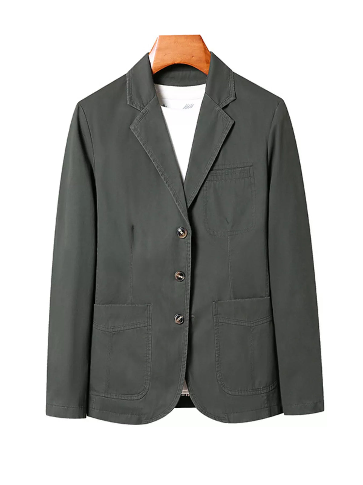 Men's Plus Size Lapel Collar Long Sleeve Blazer - Lilixa.store
