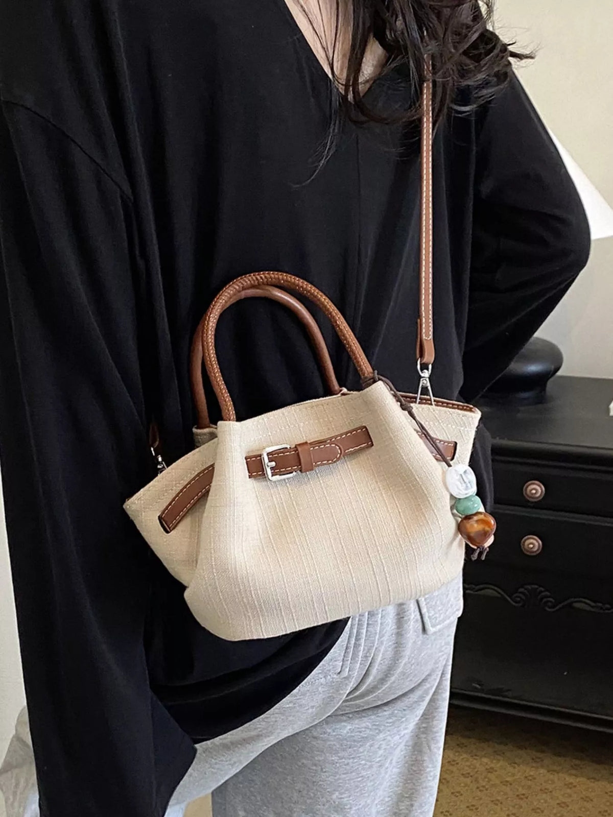 Buckle Decor Crossbody Bag