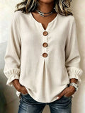 Waffle Knit Flounce Sleeve Top - Lilixa.store