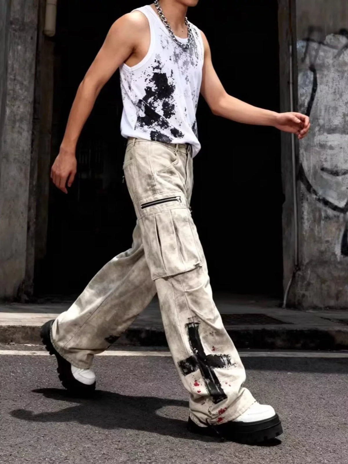 Men's Full Size Printed Cargo Pants Plus Size - Lilixa.store