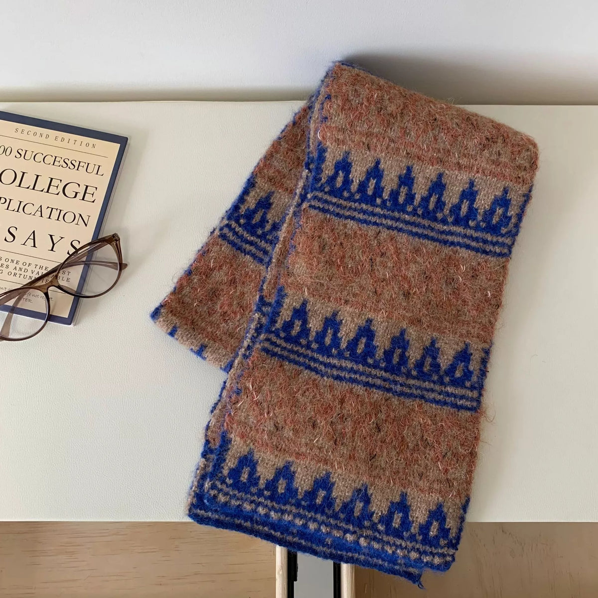 Vintage Knitted Pattern Warm Scarf - Lilixa.store