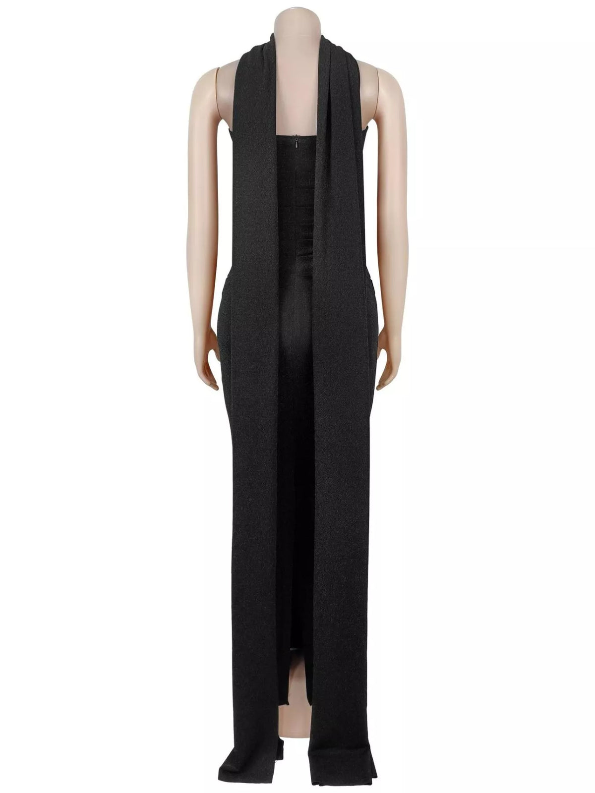 Slit Glitter Tube Maxi Dress with Scarf - Lilixa.store