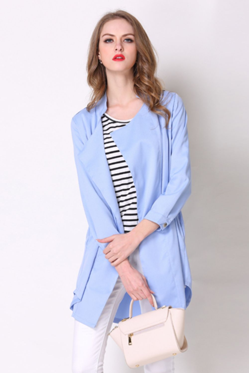 Full Size Open Front Longline Trench Coat - Lilixa.store