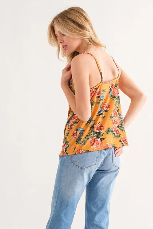And The Why Floral Printed Casual Tank Top - Lilixa.store