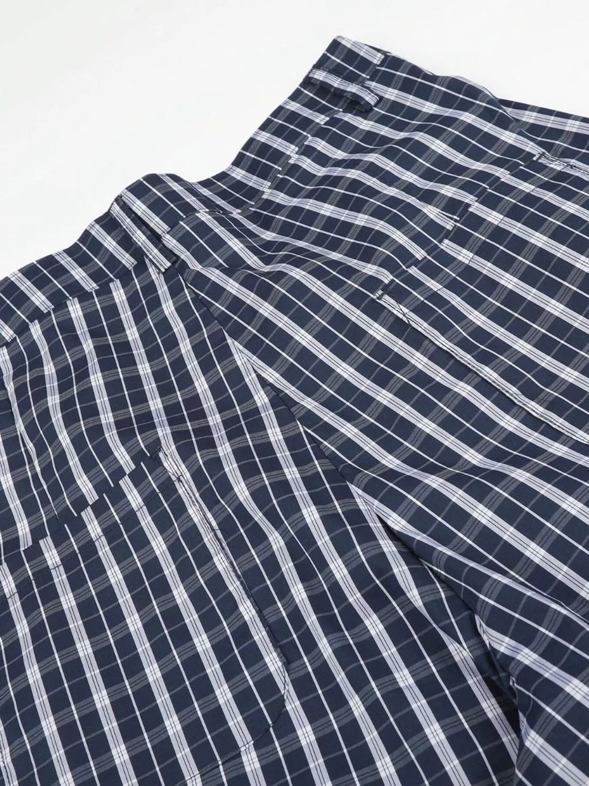 Men's Wide Leg Plaid Button-Front Pants