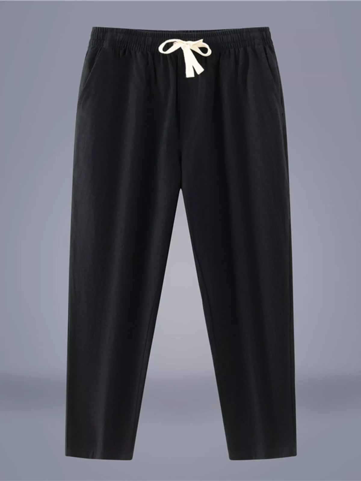 Men's Plus Size Casual Loose-Fit Pants in Black