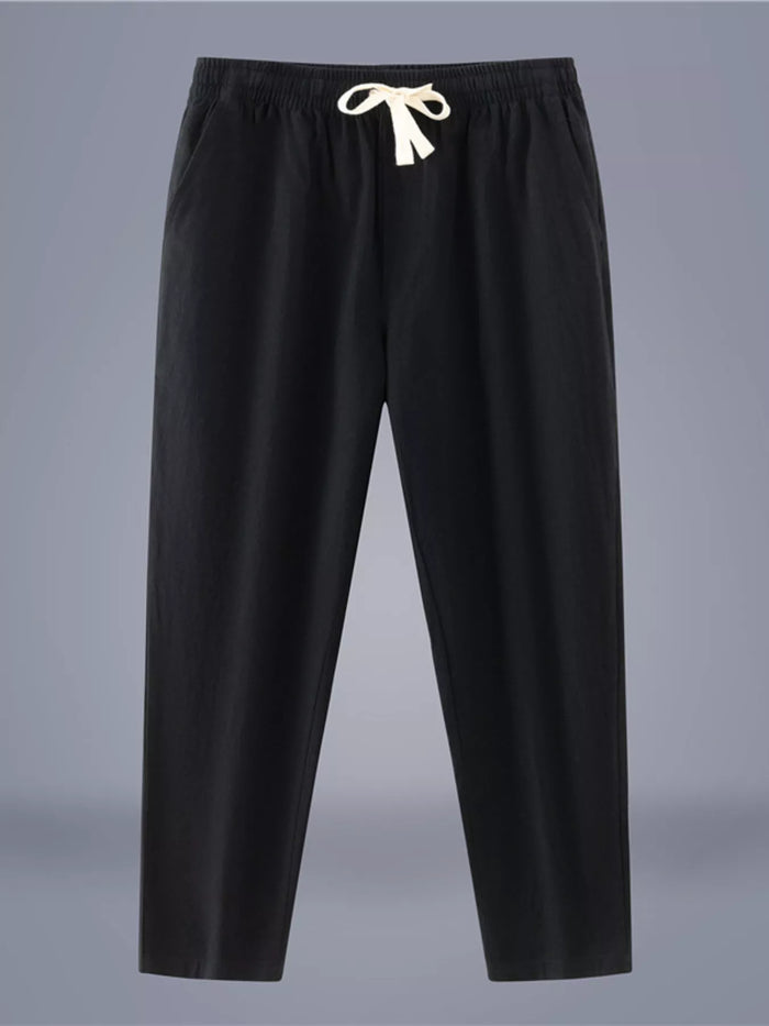 Men's Plus Size Casual Loose-Fit Pants in Black