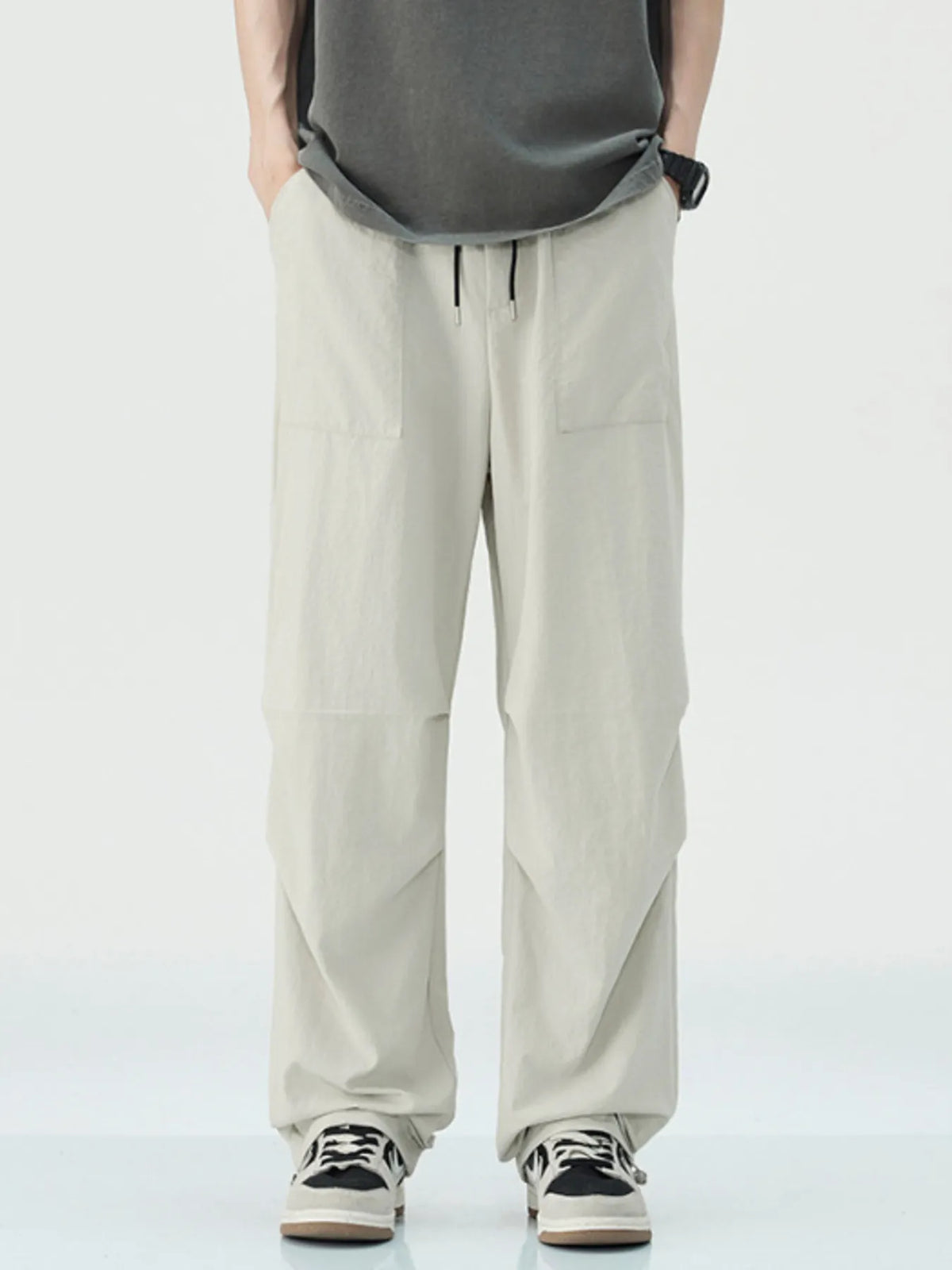 Men's Drawstring Wide Leg Pants