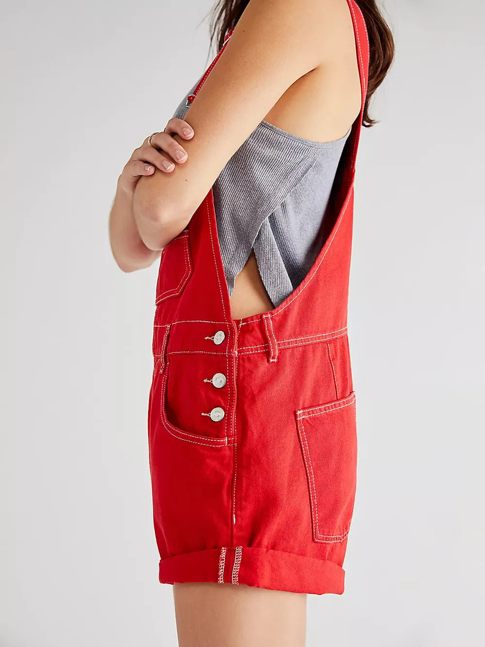 Wide Strap Square Neck Denim Overalls - Lilixa.store
