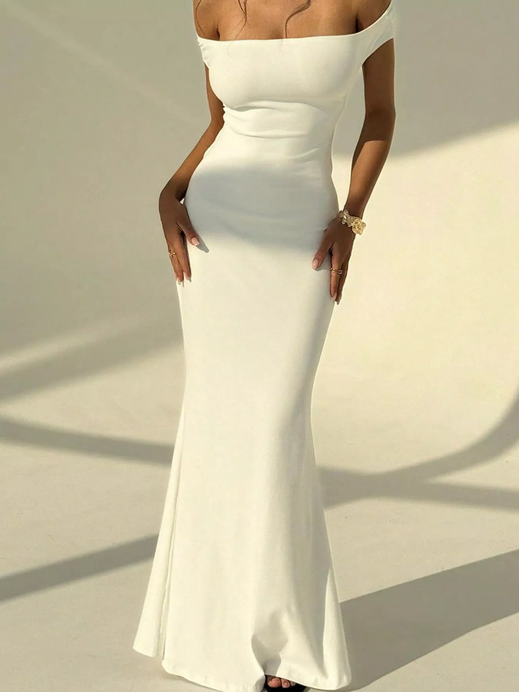 Backless Off-Shoulder Bodycon Mermaid Maxi Dress - Lilixa.store