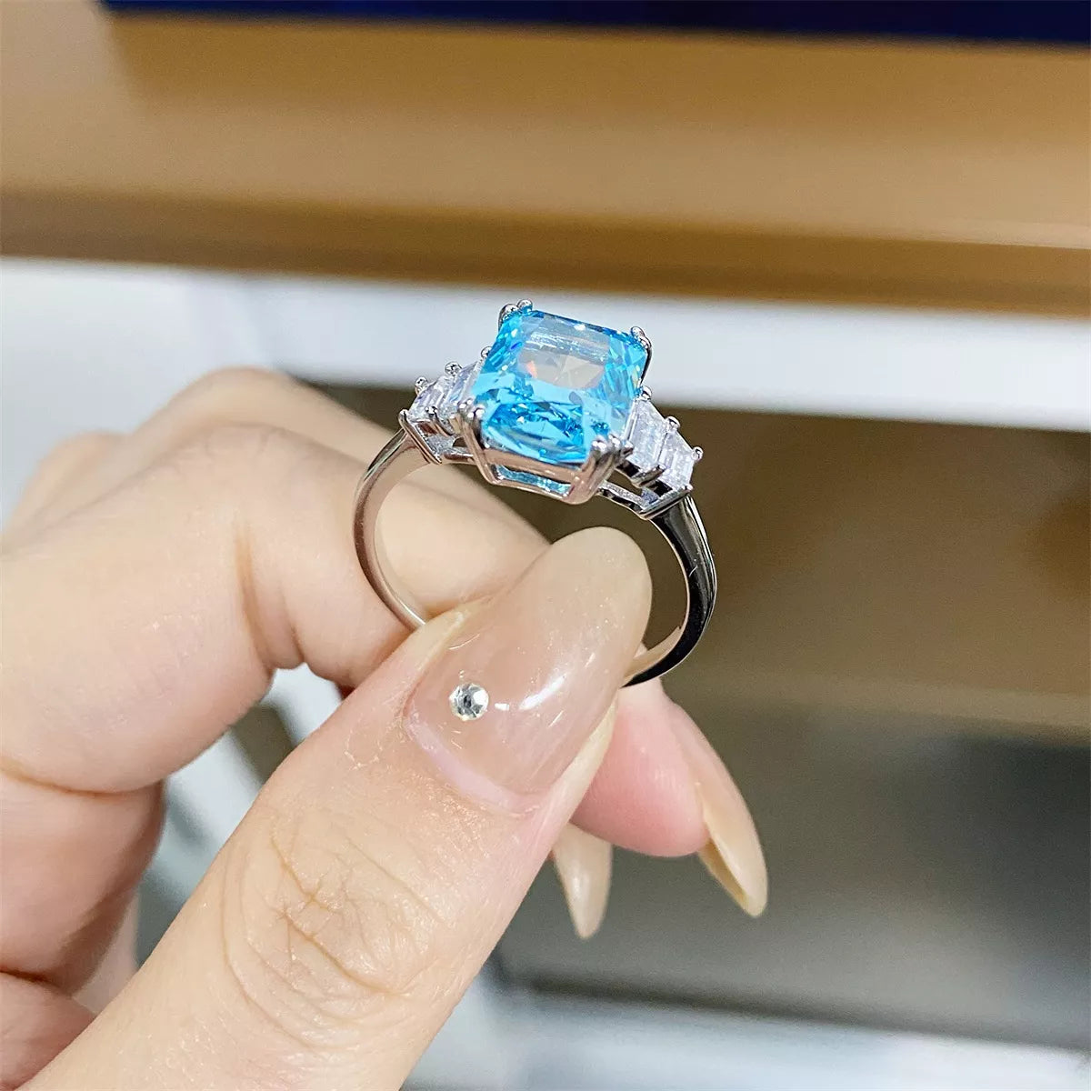 925 Sterling Silver Zircon Geometric Ring - Lilixa.store