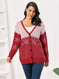 Snowflake Button Down Cardigan - Lilixa.store