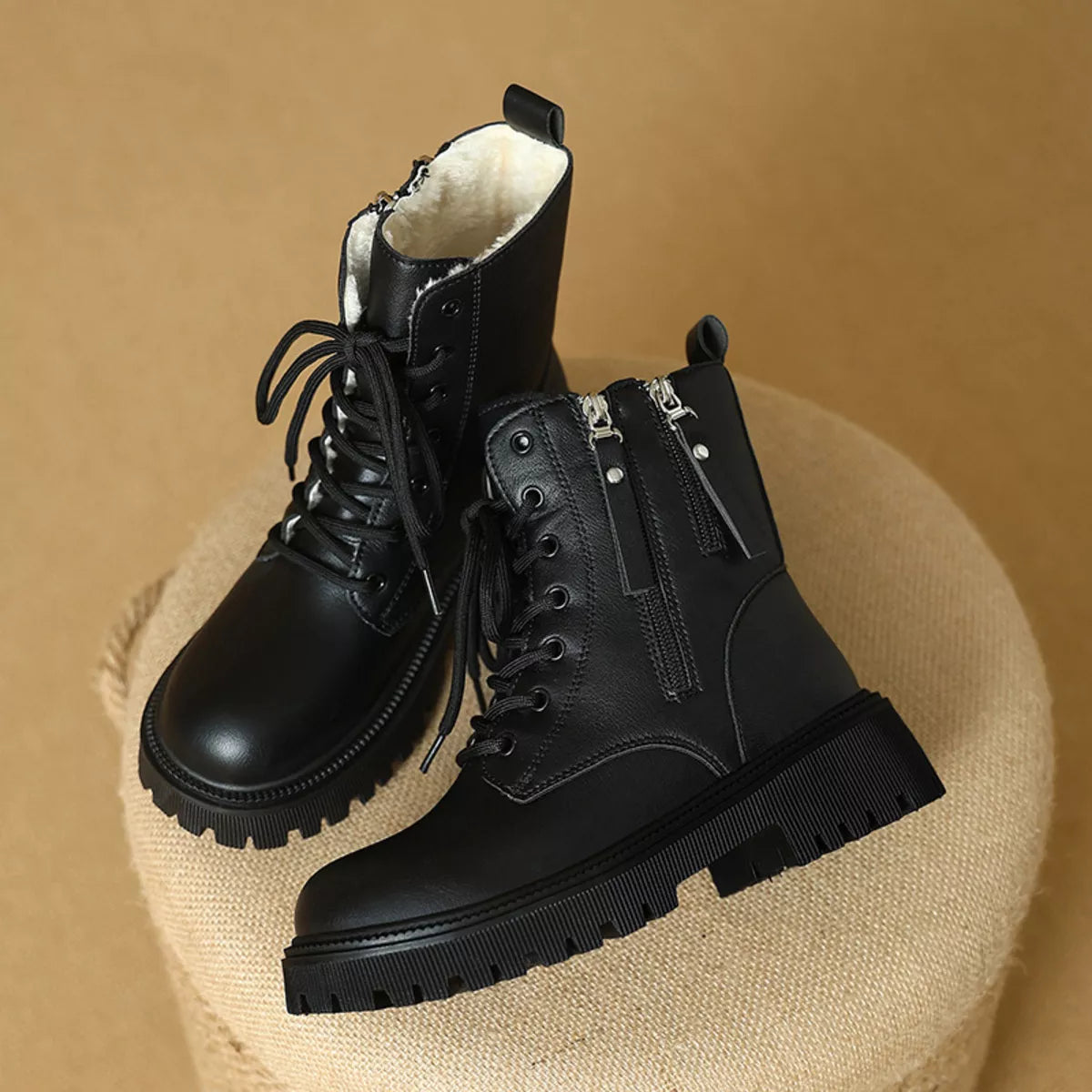 Lace-Up Ankle Combat Boots - Lilixa.store