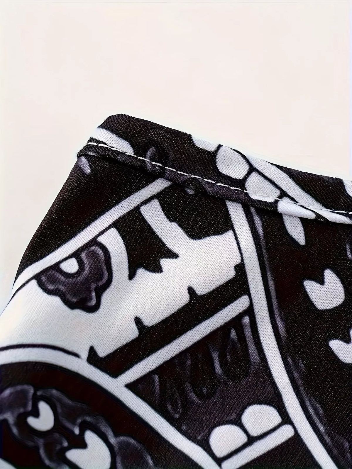 Printed Spaghetti Strap Maxi Dress in Black, view 7