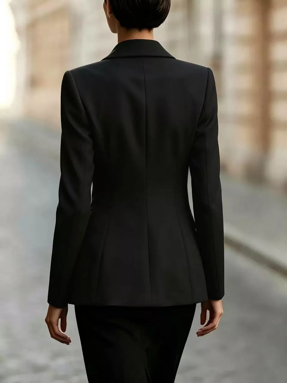 Tie-Front Lapel Collar Long Sleeve Blazer, view 7