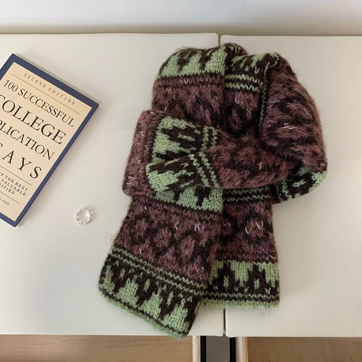 Vintage Knitted Pattern Warm Scarf - Lilixa.store