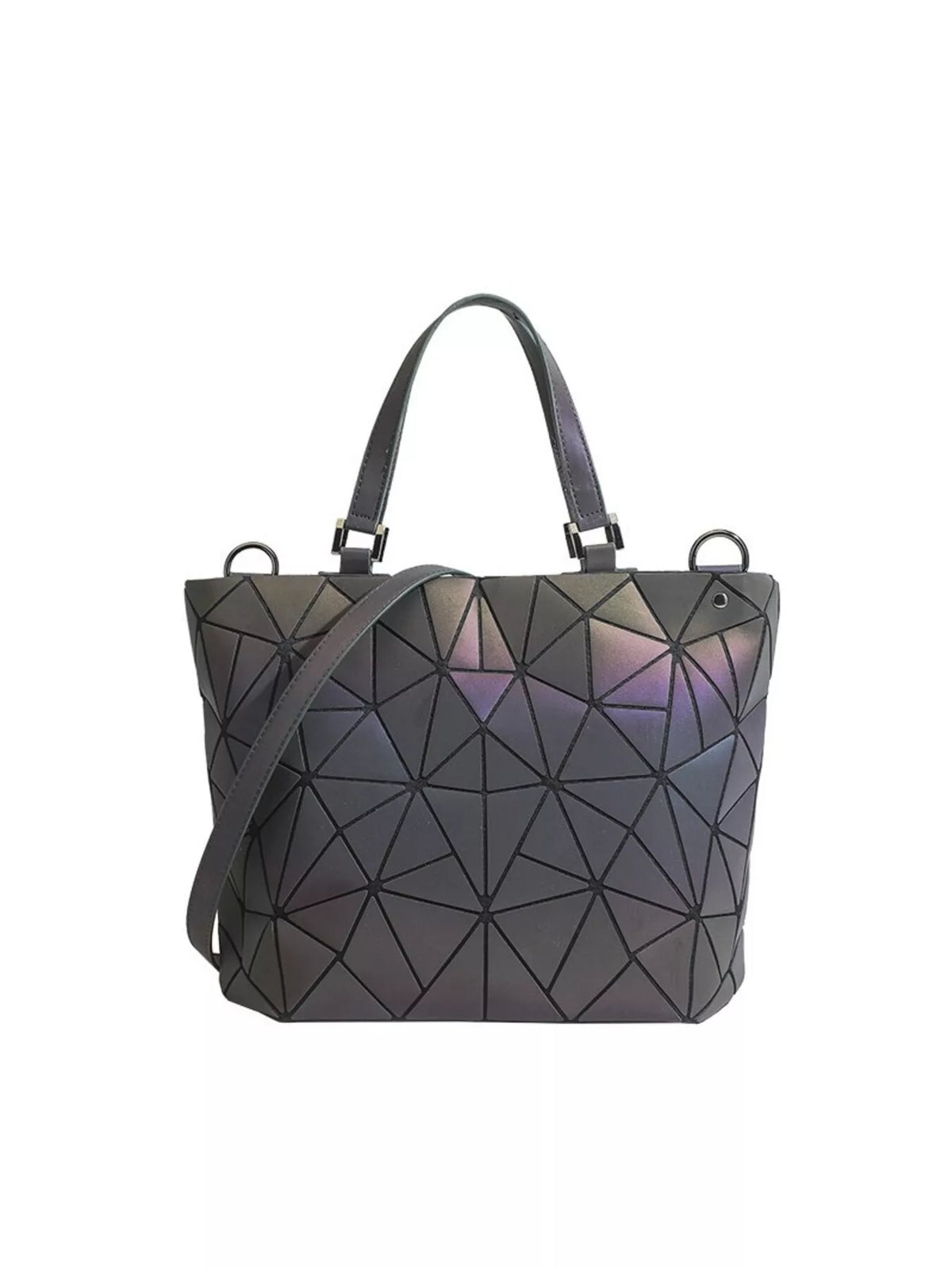 Geometric Modular Handbag in Dark Gray, view 4